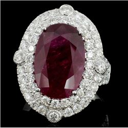 18K Gold 7.24ct Ruby & 1.52ct Diamond Ring