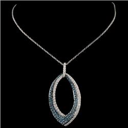 14K White Gold 1.13ctw Fancy Color Diamond Pendant