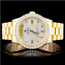 Rolex 18K YG Presidential 2.00ct Diamond Wristwatc