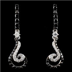 14K White Gold 0.93ctw Fancy Diamond Earrings