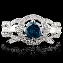 18K White Gold 1.64ctw Fancy Color Diamond Ring