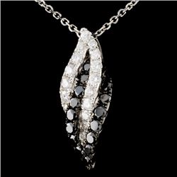 14K White Gold 0.89ctw Fancy Diamond Pendant