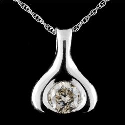 14K White Gold 0.67ctw Diamond Pendant