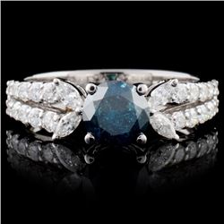 18K White Gold 1.52ctw Fancy Color Diamond Ring