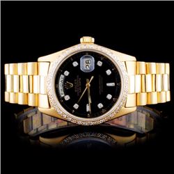 Rolex 18K YG Date-Date 1.00ct Diamond Watch