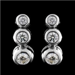 14K White Gold 0.50ctw Diamond Earrings