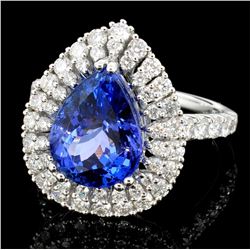 18K White Gold 3.97ct Tanzanite & 1.12ct Diamond R