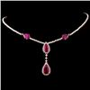 Image 1 : 14K Rose Gold 6.93ct Ruby & 3.54ctw Diamond Neckla