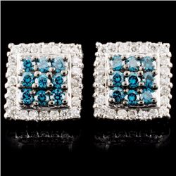 14K Gold 1.33ctw Fancy Color Diamond Earrings
