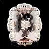 Image 1 : 14K Gold 21.01ct Morganite & 1.05ctw Diamond Ring