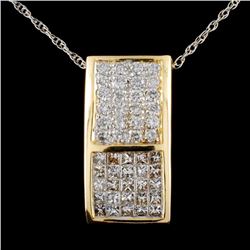 14K Gold 1.96ctw Diamond Pendant