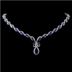 14K White Gold 25.15ct Sapphire & 2.07ct Diamond N