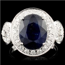 14K Gold 4.72ct Sapphire & 0.73ctw Diamond Ring