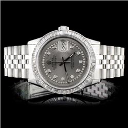 Rolex SS DateJust 3.50ct Diamond Men's Watch