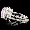 Image 3 : 14K Gold 5.40ct Kunzite & 0.44ctw Diamond Ring