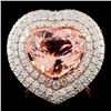 Image 1 : 14K Gold 6.34ct Morganite & 2.17ctw Diamond Ring