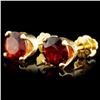 Image 2 : 14K Gold 2.24ct Garnet Earrings
