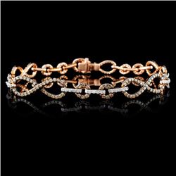 14K Rose Gold 1.69ctw Fancy Color Diamond Bracelet