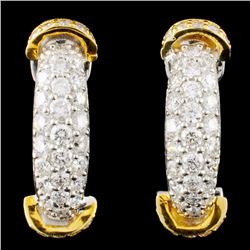 18K Gold 1.41ctw Diamond Earrings