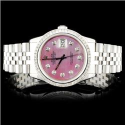 Rolex SS DateJust 3.00ct Diamond Wristwatch