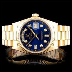Rolex 18K YG Day-Date Men's Diamond Watch