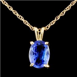 14K Gold 0.88ct Tanzanite Pendant