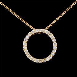 14K Gold 0.73ctw Diamond Pendant