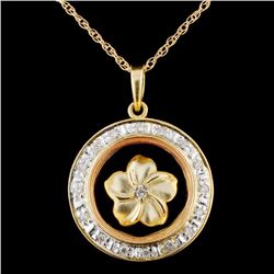 14K Gold 0.20ctw Diamond Pendant