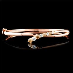 14K Gold 0.79ctw Fancy Diamond Bangle