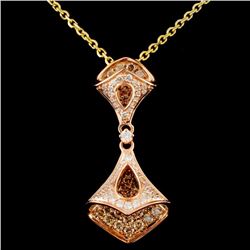 14K Gold 0.70ctw Fancy Color Diamond Pendant