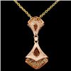 Image 1 : 14K Gold 0.70ctw Fancy Color Diamond Pendant