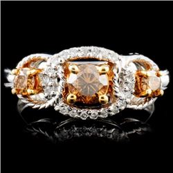 14K Gold 0.62ctw Fancy Color Diamond Ring