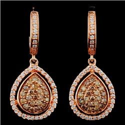 14K Gold 0.63ctw Fancy Diamond Earrings