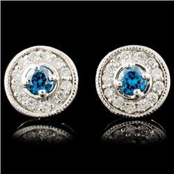 14K Gold 0.53ctw Fancy Color Diamond Earrings