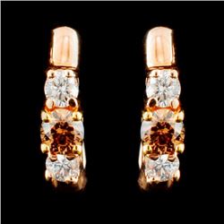 14K Gold 0.51ctw Fancy Color Diamond Earrings