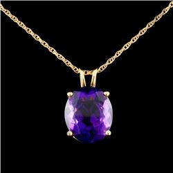 14K Gold 5.10ct Amethyst Pendant