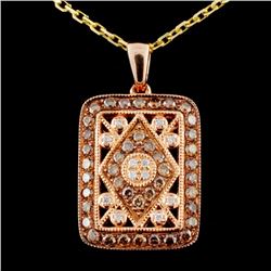 14K Gold 0.38ctw Fancy Diamond Pendant