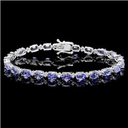 `14k Gold 10ct Tanzanite 0.40ct Diamond Bracelet