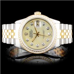 Rolex TwoTone DateJust 1.00ct Diamond Wristwatch