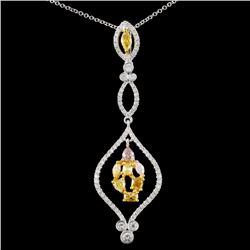 18K Gold 1.26ctw Fancy Diamond Pendant