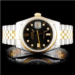 Rolex Two Tone DateJust Diamond Wristwatch