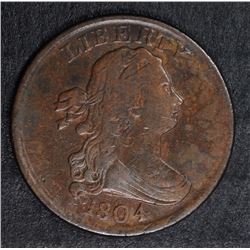 1804 DRAPED BUST HALF CENT, XF