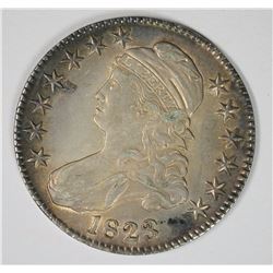 1823 CAPPED BUST HALF DOLLAR, AU/BU