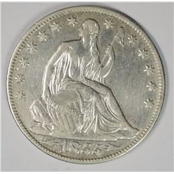 1855-O WITH ARROWS  SEATED HALF DOLLAR,  AU
