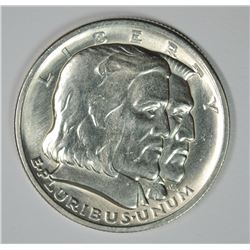 1936 LONG ISLAND COMMEMORATIVE HALF DOLLAR, GEM BU BLAST WHITE