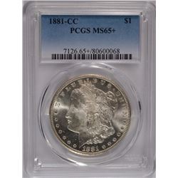 1881-CC MORGAN SILVER DOLLAR, PCGS MS-65+  KEY DATE!
