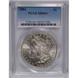 1884 MORGAN SILVER DOLLAR, PCGS MS-64+