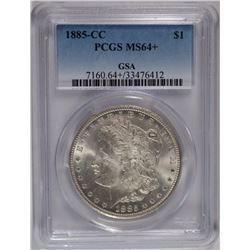 1885-CC GSA MORGAN SILVER DOLLAR, PCGS MS-64+