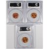 Image 2 : 3 - PCGS GRADED LINCOLN CENTS, PCGS MS-66 RED: 1944, 1953-D & 1956-D