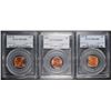 Image 1 : ( 3 ) LINCOLN CENTS PCGS GRADED MS-66 RED: 1975, 1975-D & 1977-D